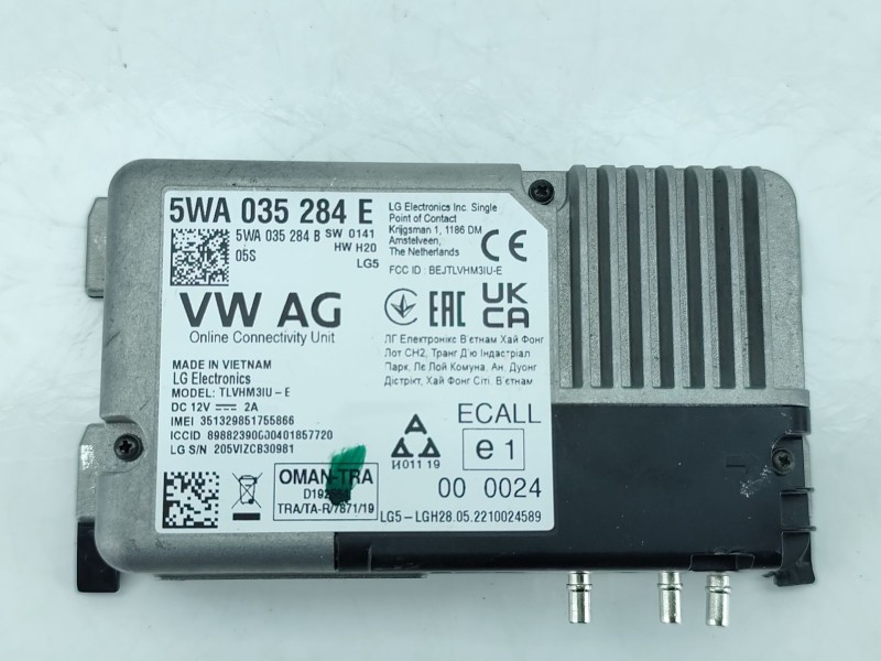 Recambio de modulo electronico para volkswagen t-roc (a11, d11) 1.0 tsi referencia OEM IAM 5WA035284E  