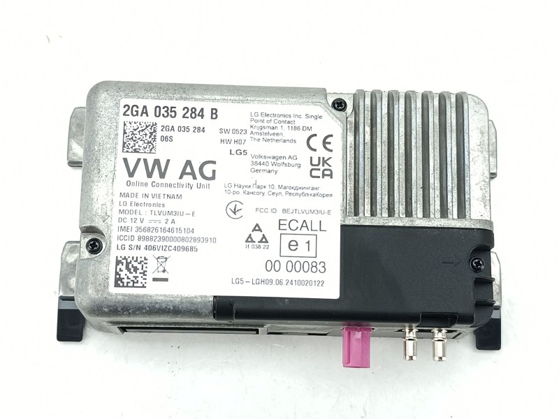 Recambio de modulo electronico para seat ibiza v (kj1, kjg) 1.0 tsi referencia OEM IAM 2GA035284B  