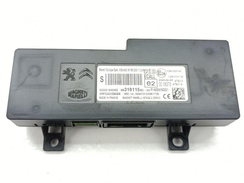 Recambio de modulo electronico para citroën jumpy iii furgoneta (v_) 2.0 bluehdi 120 referencia OEM IAM 9831611580  