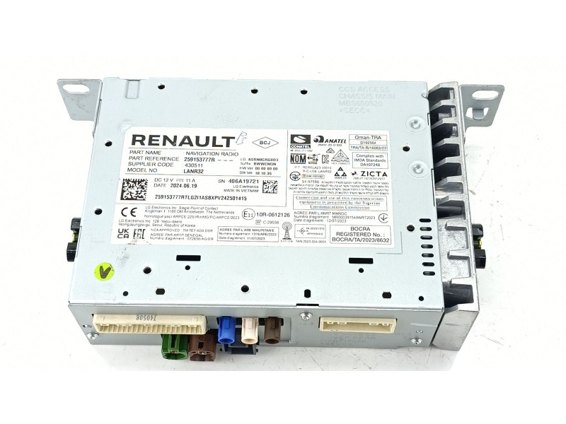 Recambio de sistema audio / radio cd para renault captur ii (hf_) tce 90 (hfm6) referencia OEM IAM 259153777R  